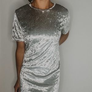 Silver t shirt dress